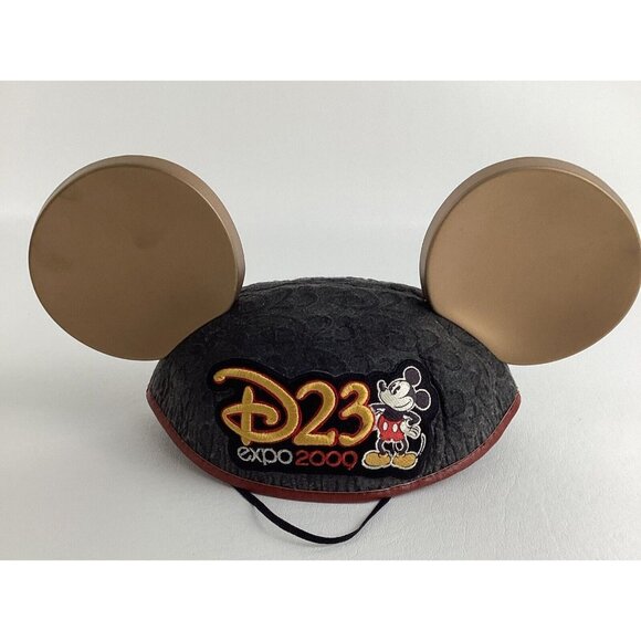 Disney Other - Walt Disney Parks D23 Expo 2009 Mickey Mouse Gold Ears Hat Souvenir Black Cap
